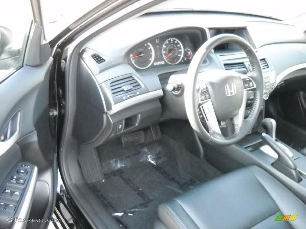 2009 Accord EX-L V6 Sedan - Crystal Black Pearl / Gray photo #9