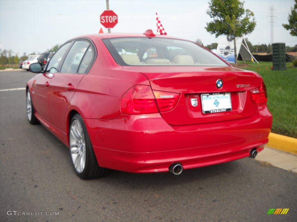 2009 3 Series 335d Sedan - Crimson Red / Beige photo #3