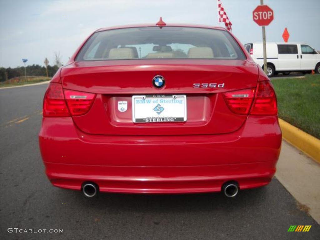 2009 3 Series 335d Sedan - Crimson Red / Beige photo #4