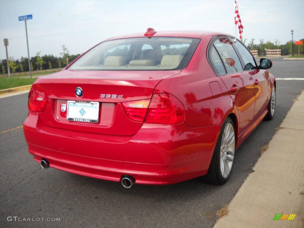 2009 3 Series 335d Sedan - Crimson Red / Beige photo #5