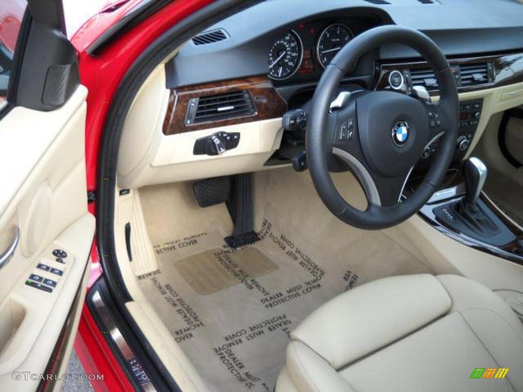 2009 3 Series 335d Sedan - Crimson Red / Beige photo #9