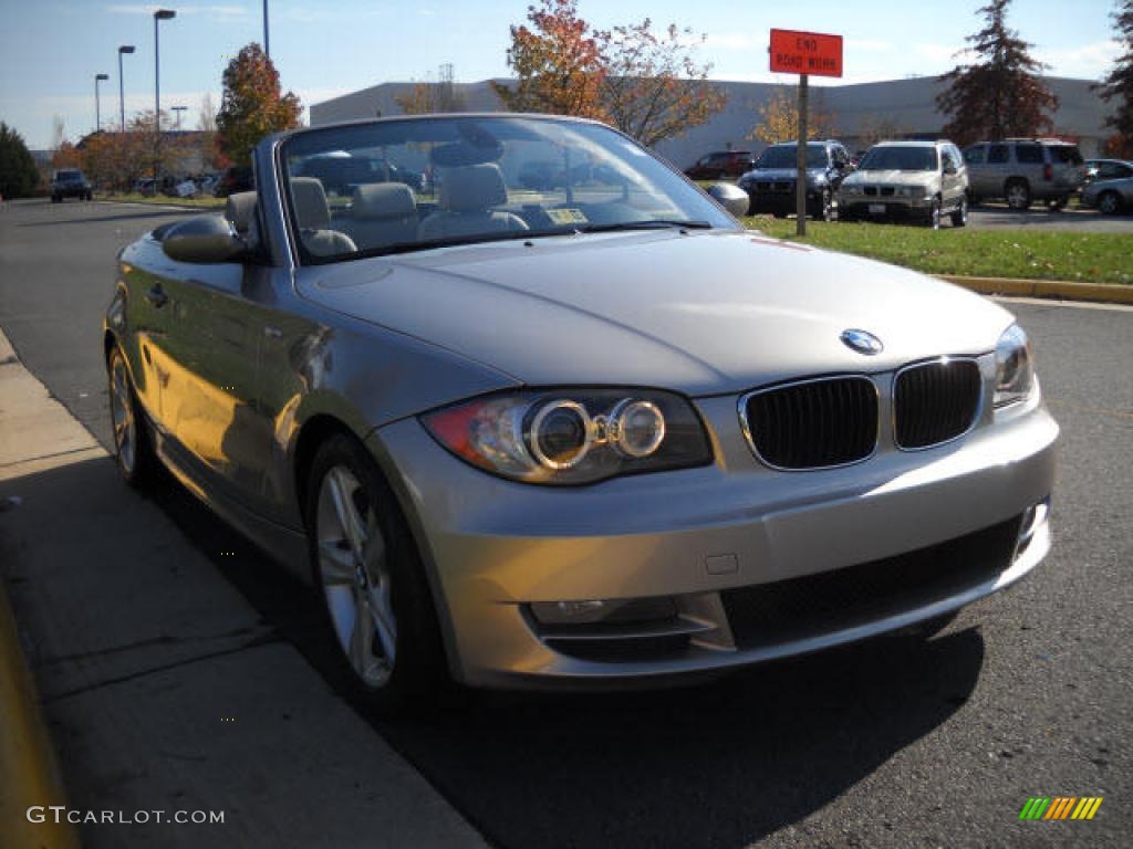 2009 1 Series 128i Convertible - Titanium Silver Metallic / Grey Boston Leather photo #7