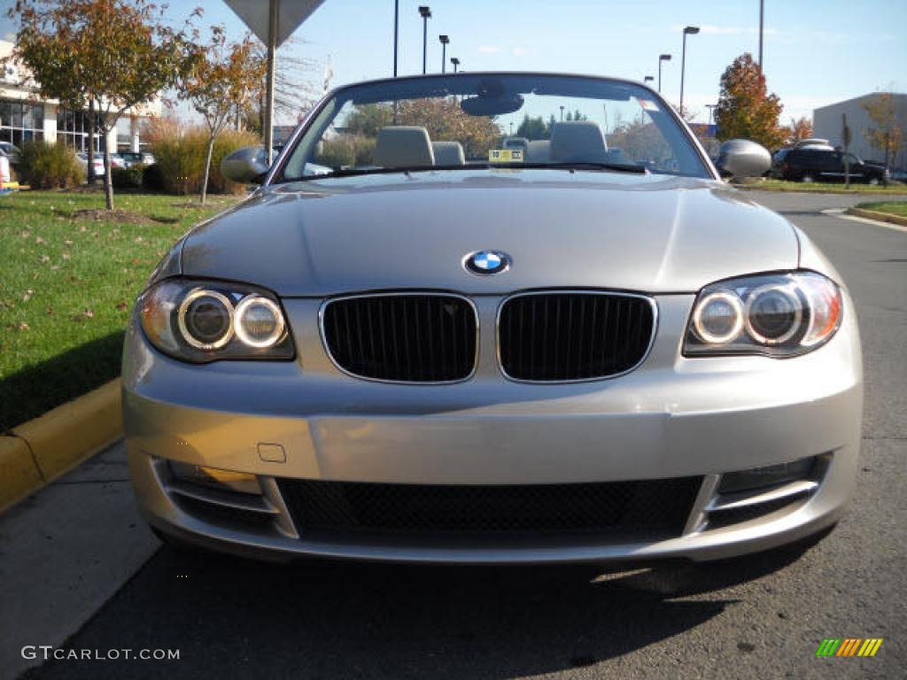 2009 1 Series 128i Convertible - Titanium Silver Metallic / Grey Boston Leather photo #8