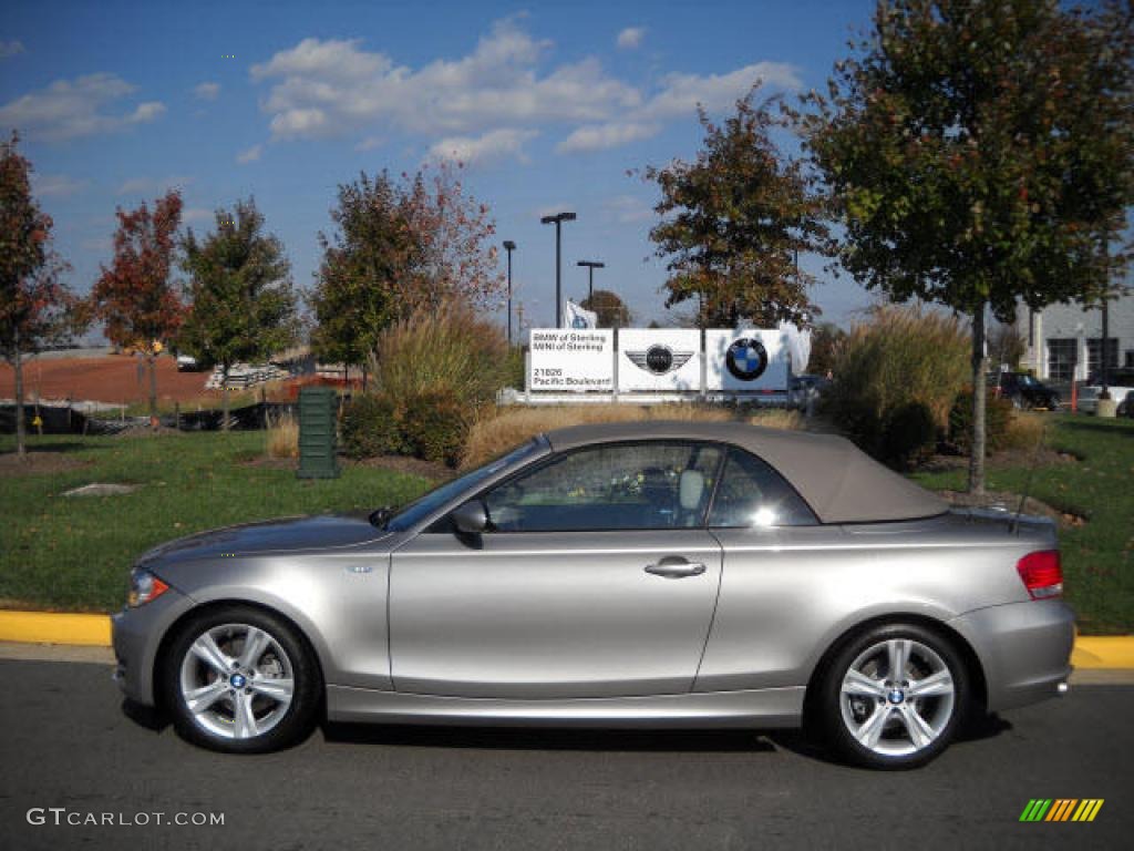 2009 1 Series 128i Convertible - Titanium Silver Metallic / Grey Boston Leather photo #14