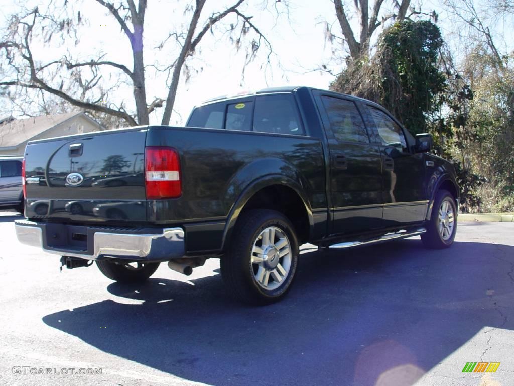 2004 F150 Lariat SuperCrew - Aspen Green Metallic / Tan photo #3