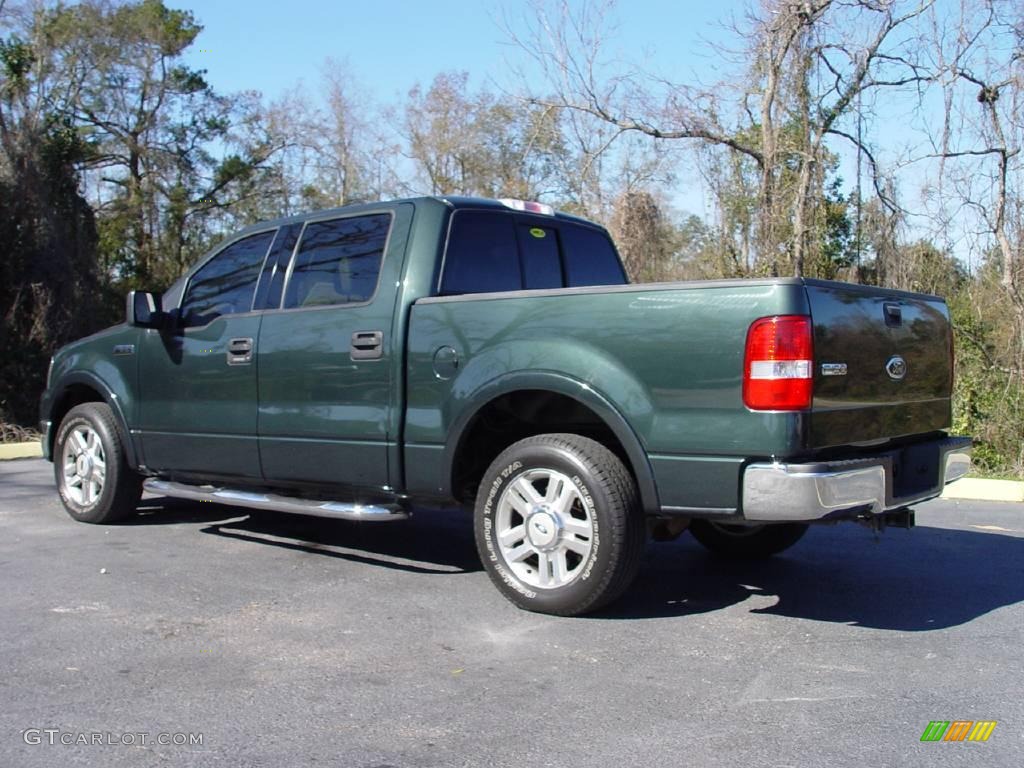 2004 F150 Lariat SuperCrew - Aspen Green Metallic / Tan photo #5