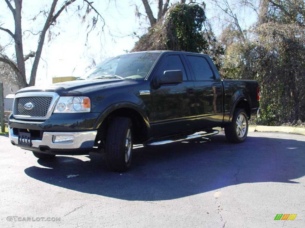 2004 F150 Lariat SuperCrew - Aspen Green Metallic / Tan photo #7