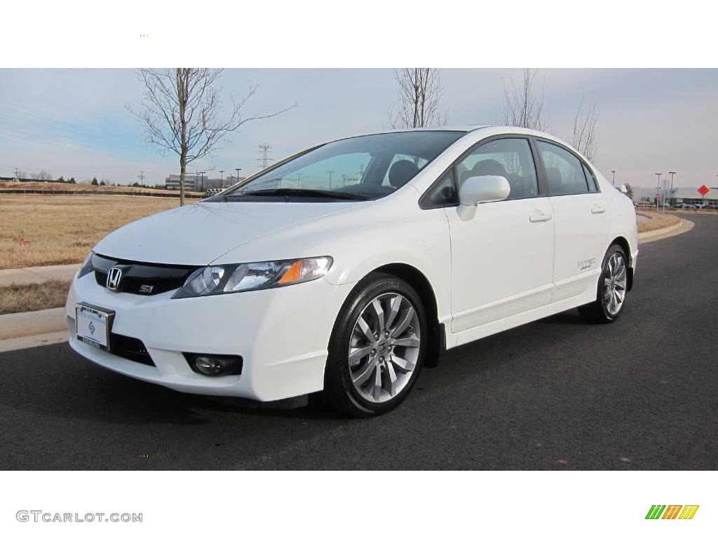 2009 Civic Si Sedan - Taffeta White / Black photo #1