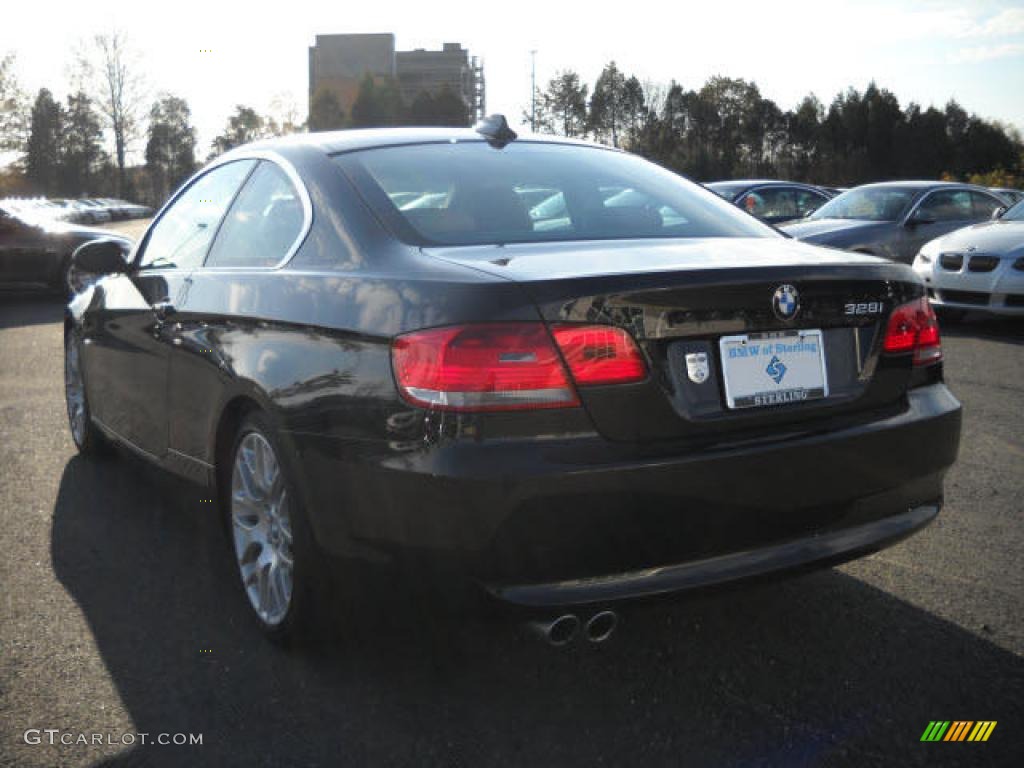 2008 3 Series 328i Coupe - Jet Black / Saddle Brown/Black photo #3