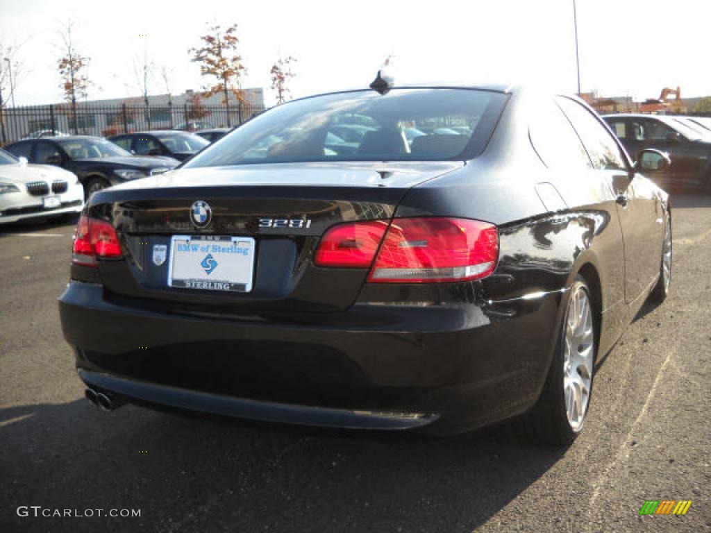 2008 3 Series 328i Coupe - Jet Black / Saddle Brown/Black photo #5
