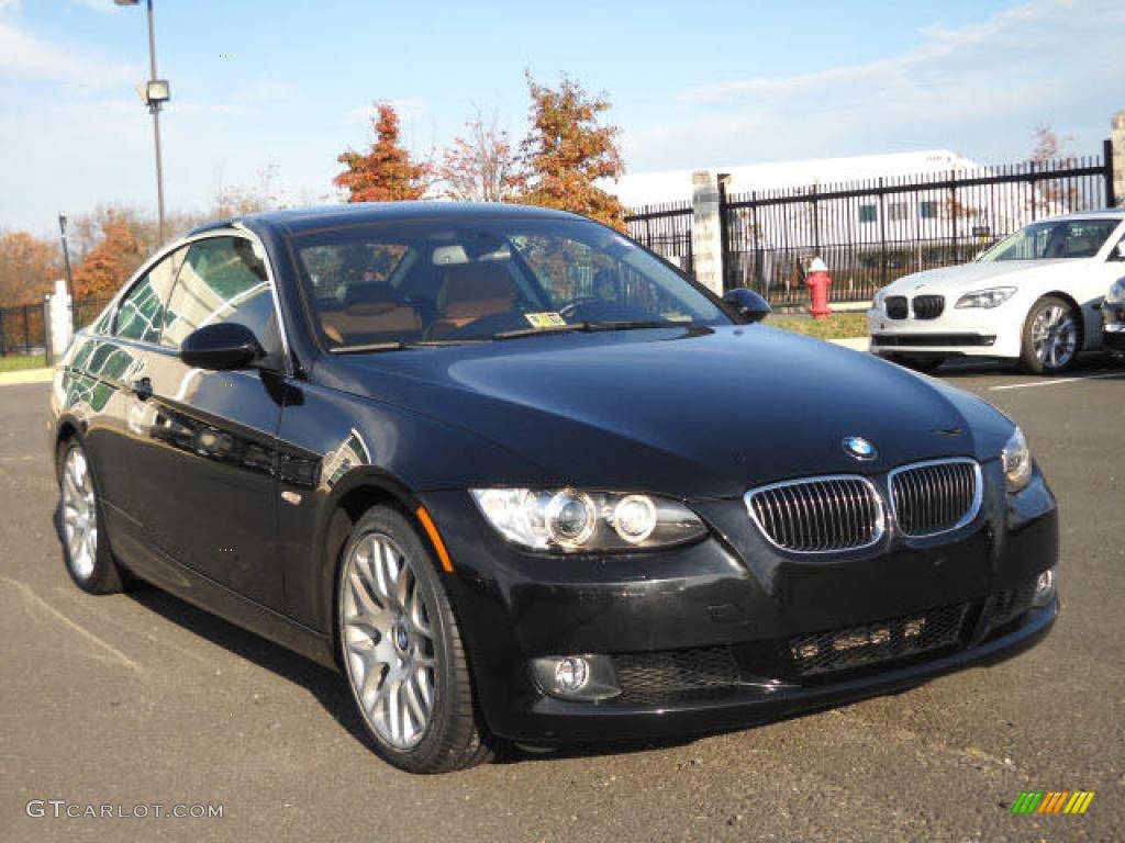 2008 3 Series 328i Coupe - Jet Black / Saddle Brown/Black photo #7