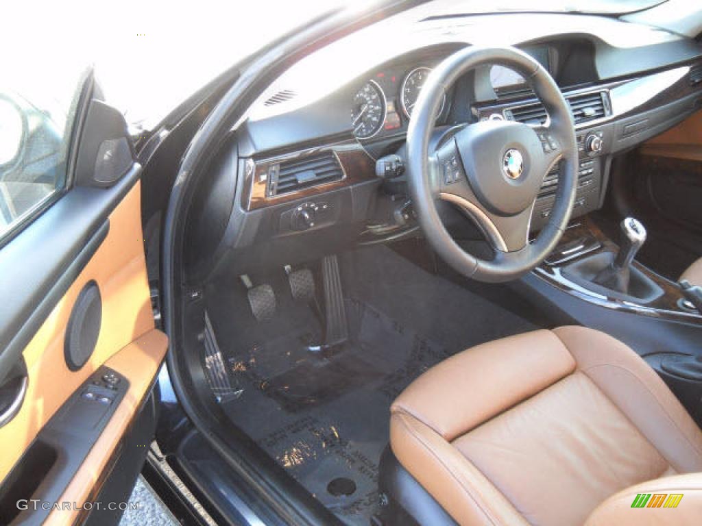 2008 3 Series 328i Coupe - Jet Black / Saddle Brown/Black photo #9