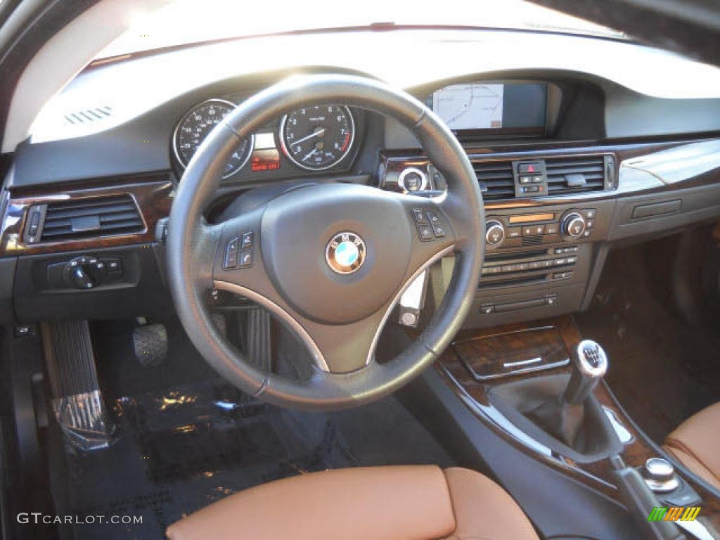 2008 3 Series 328i Coupe - Jet Black / Saddle Brown/Black photo #10