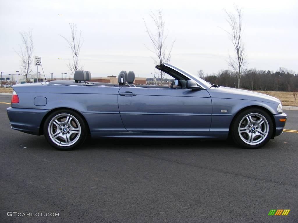 2002 3 Series 330i Convertible - Steel Blue Metallic / Grey photo #4