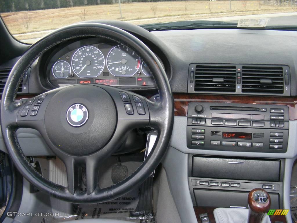 2002 3 Series 330i Convertible - Steel Blue Metallic / Grey photo #13