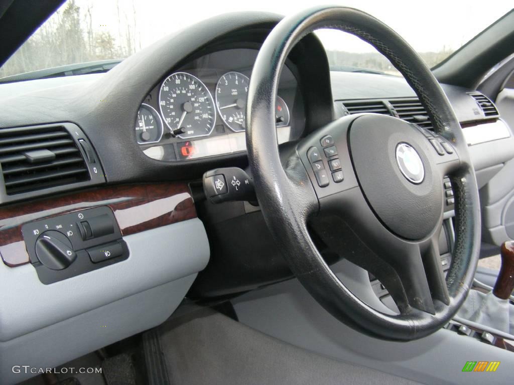 2002 3 Series 330i Convertible - Steel Blue Metallic / Grey photo #14