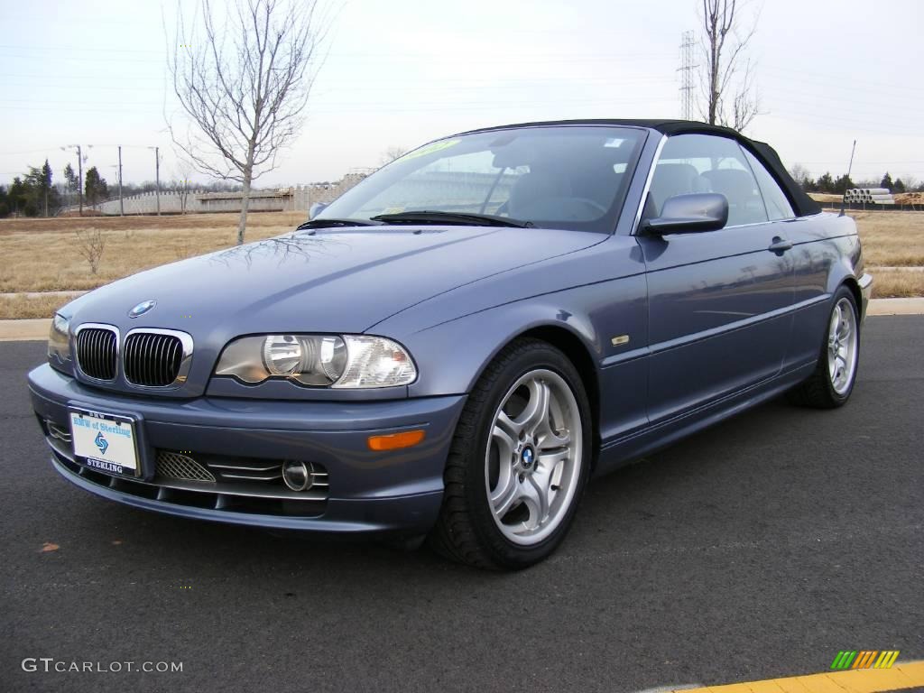 2002 3 Series 330i Convertible - Steel Blue Metallic / Grey photo #35