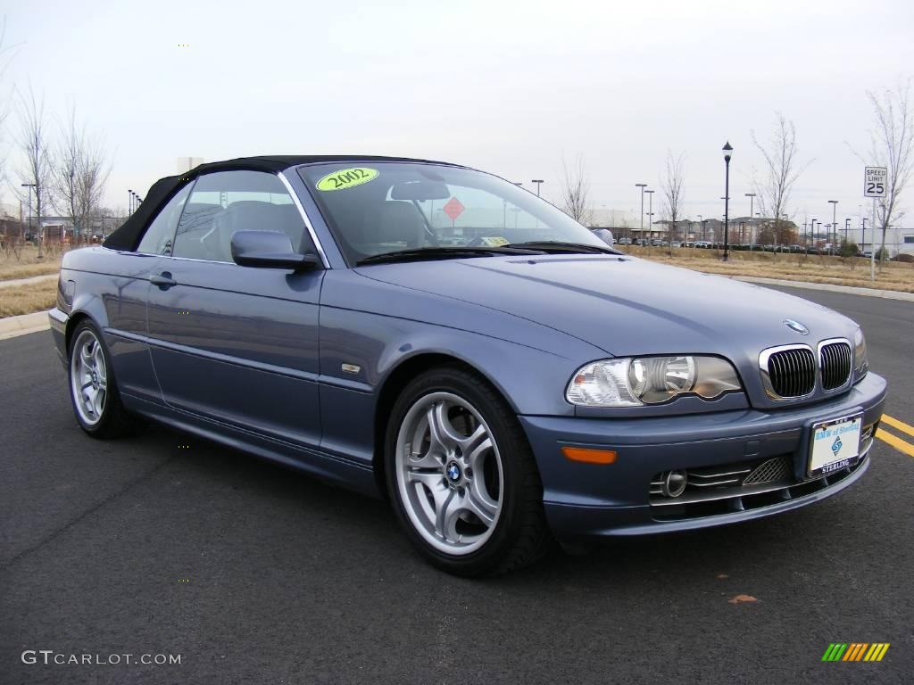 2002 3 Series 330i Convertible - Steel Blue Metallic / Grey photo #37