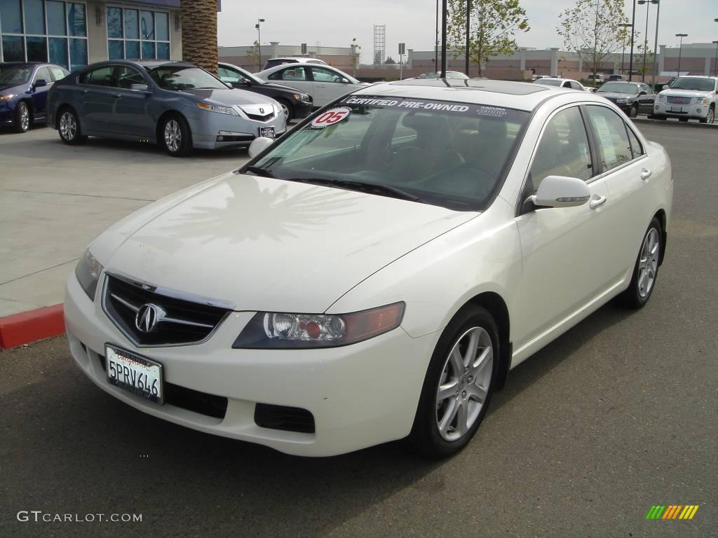 2005 TSX Sedan - Premium White Pearl / Parchment photo #1