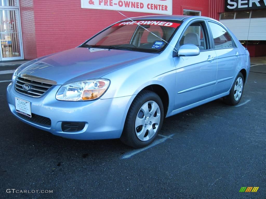 2008 Spectra EX Sedan - Ice Blue / Gray photo #1