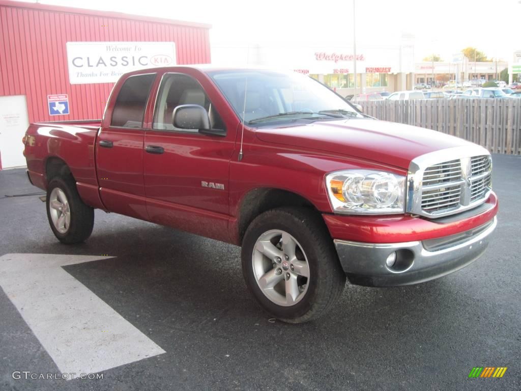 2008 Ram 1500 Big Horn Edition Quad Cab 4x4 - Inferno Red Crystal Pearl / Medium Slate Gray photo #2