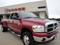 2007 Inferno Red Crystal Pearl Dodge Ram 3500 SLT Quad Cab 4x4 Dually  photo #1