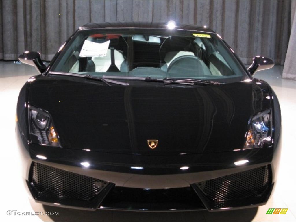 2009 Gallardo LP560-4 Coupe - Nero Noctis (Black) / Black/White photo #4