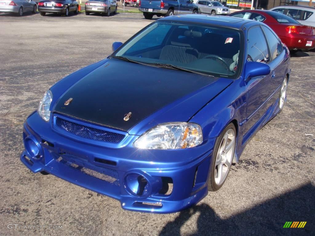 2000 Civic Si Coupe - Electron Blue Pearl / Dark Gray photo #7
