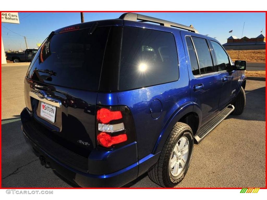 2008 Explorer XLT 4x4 - Dark Blue Pearl Metallic / Camel photo #8