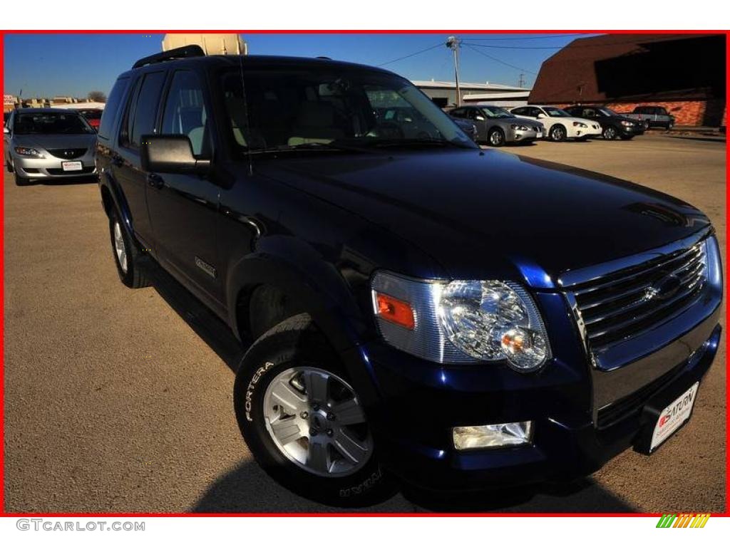 2008 Explorer XLT 4x4 - Dark Blue Pearl Metallic / Camel photo #10