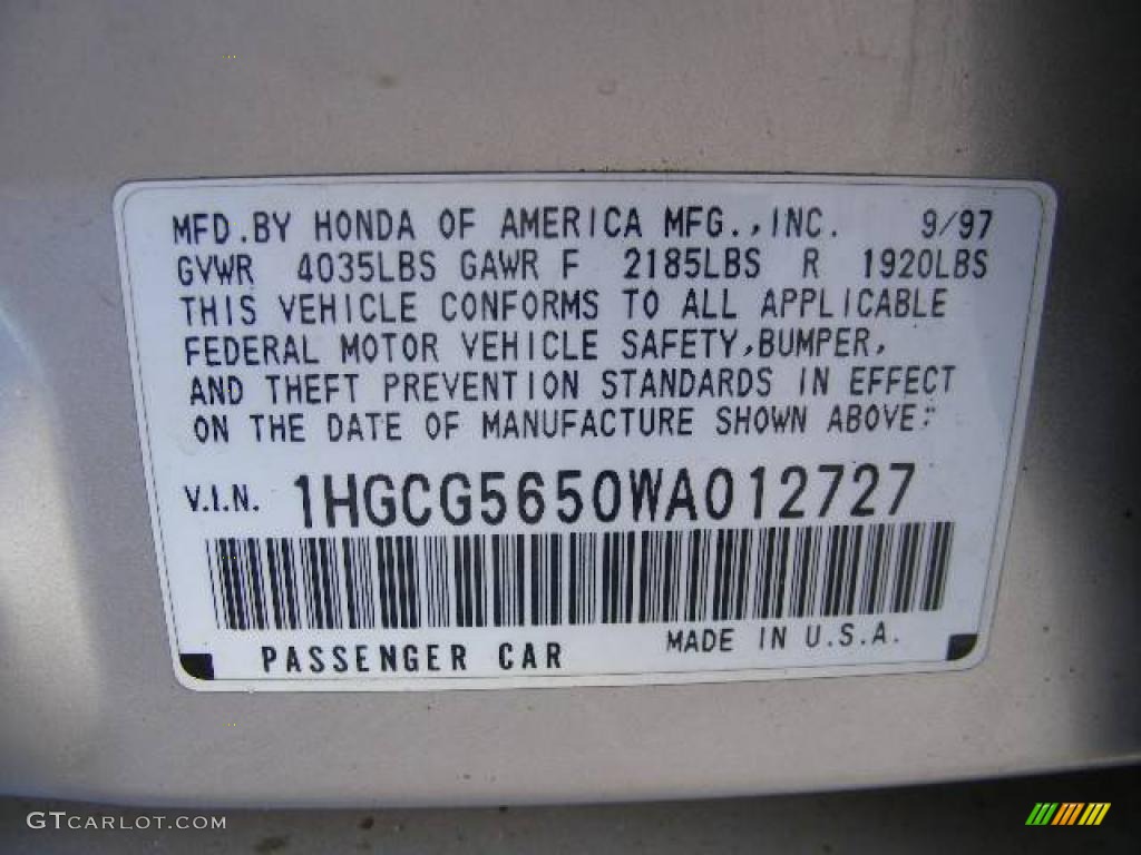 1998 Accord EX Sedan - Heather Mist Metallic / Ivory photo #30