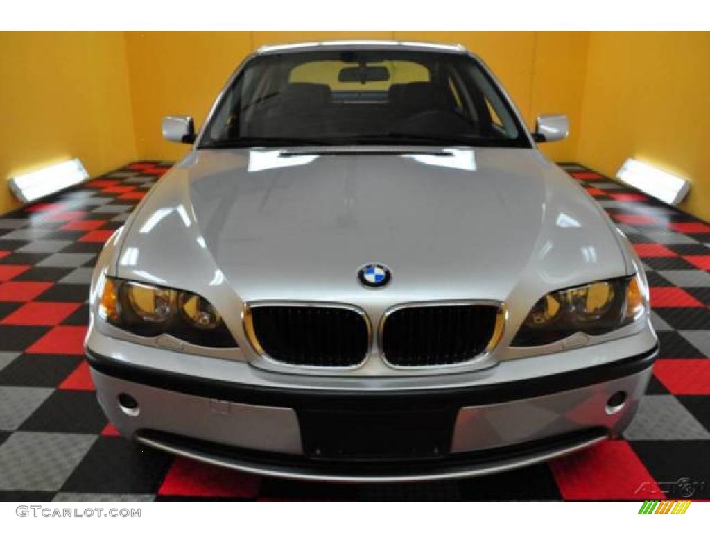 2002 3 Series 325i Sedan - Titanium Silver Metallic / Black photo #2