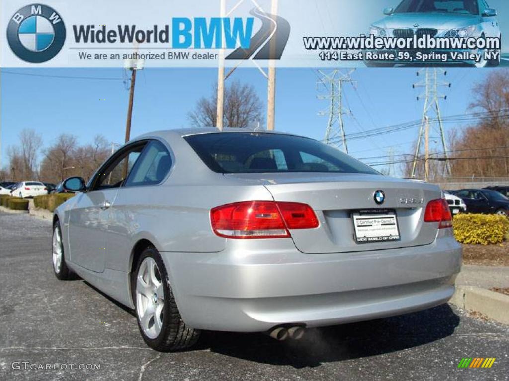 2007 3 Series 328xi Coupe - Titanium Silver Metallic / Black photo #5