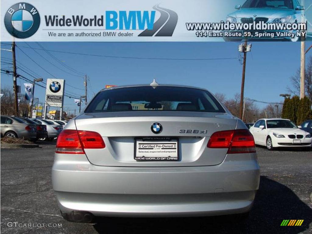 2007 3 Series 328xi Coupe - Titanium Silver Metallic / Black photo #6