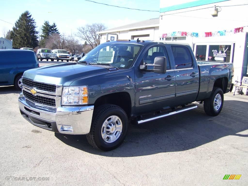 2010 Silverado 2500HD LTZ Crew Cab 4x4 - Blue Granite Metallic / Ebony photo #7