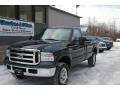 Dark Green Satin Metallic 2005 Ford F250 Super Duty XLT Regular Cab 4x4