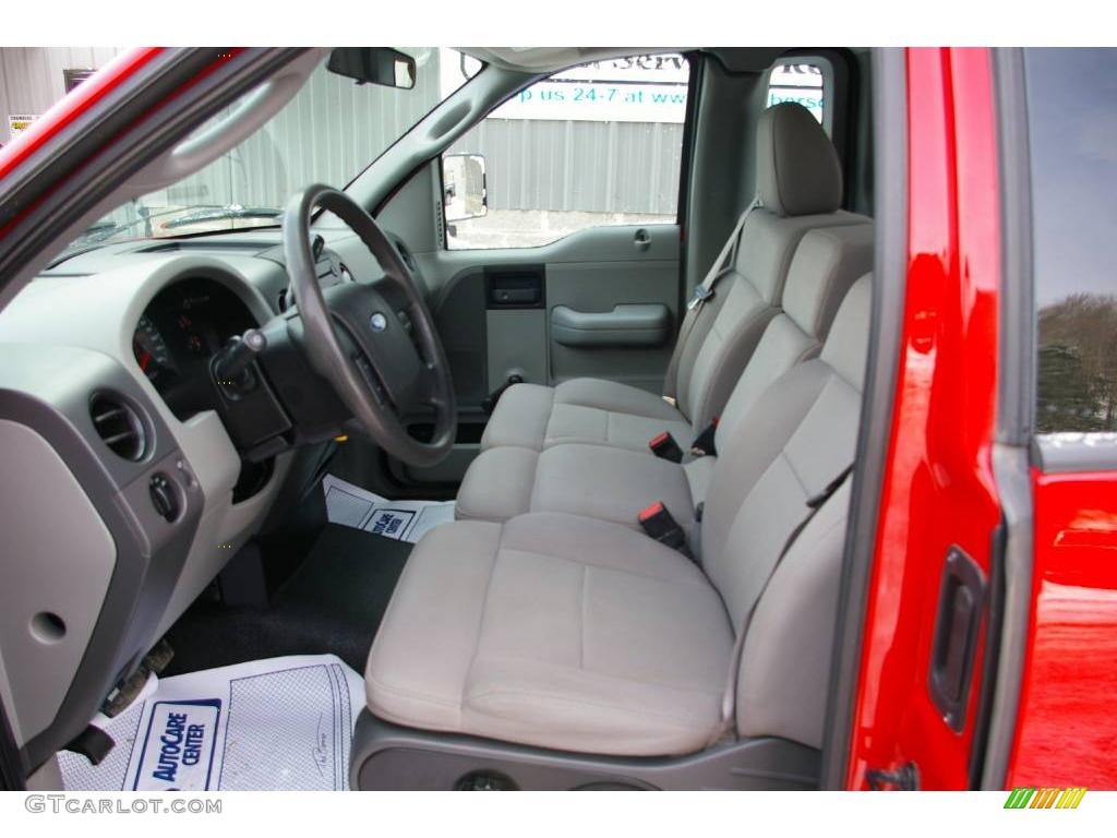 2005 F150 STX Regular Cab - Bright Red / Medium Flint Grey photo #3