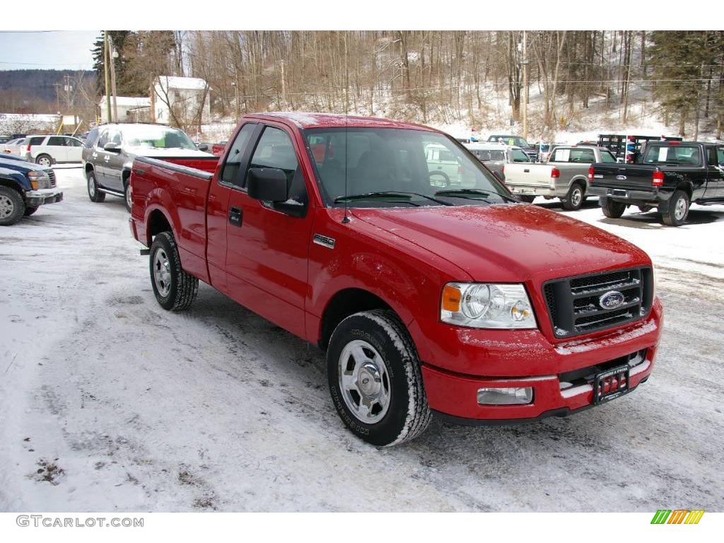 2005 F150 STX Regular Cab - Bright Red / Medium Flint Grey photo #13