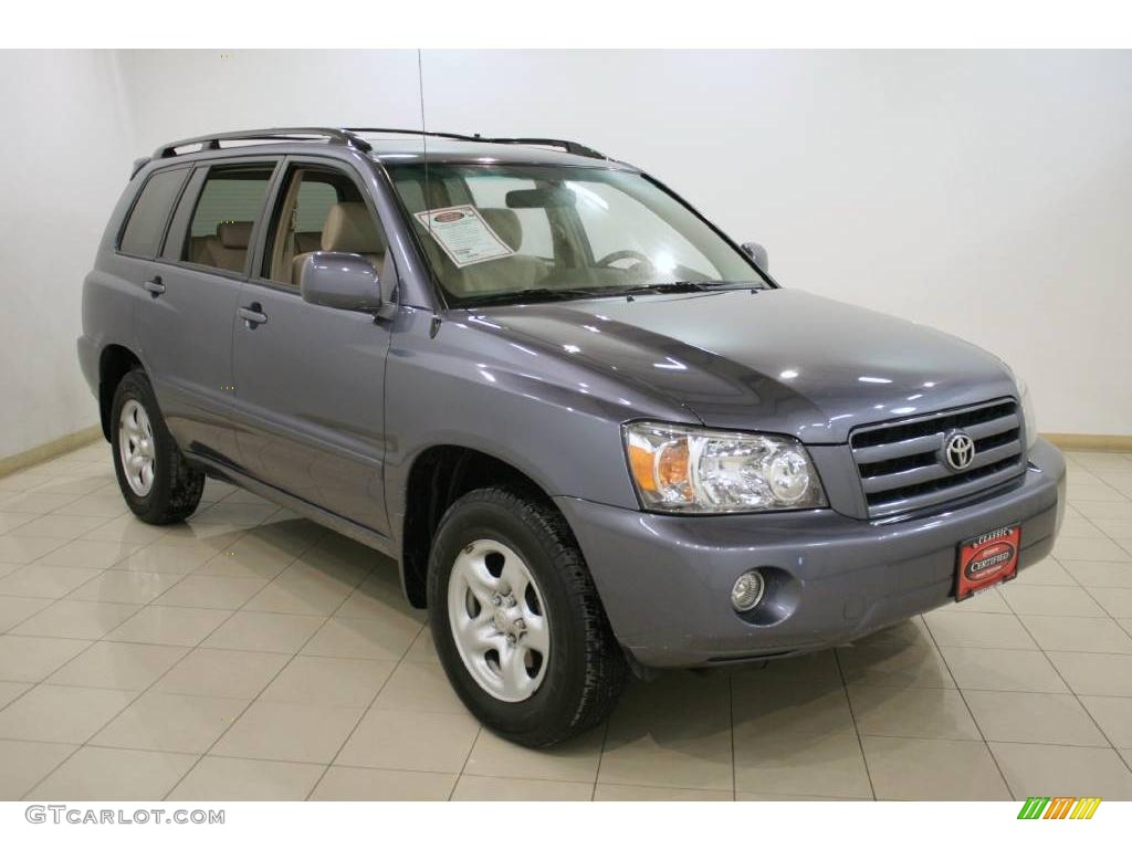 2007 Highlander 4WD - Bluestone Metallic / Ivory Beige photo #1