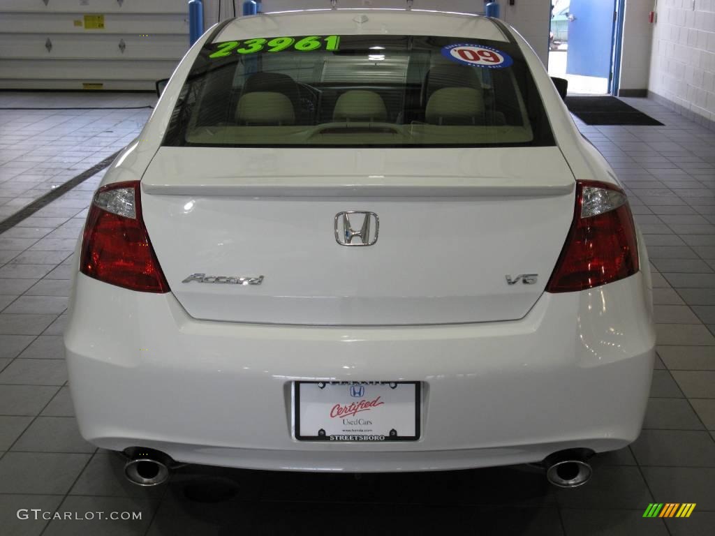 2009 Accord EX-L V6 Coupe - Taffeta White / Ivory photo #6
