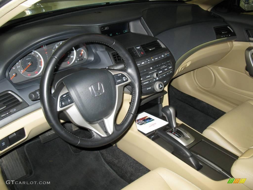 2009 Accord EX-L V6 Coupe - Taffeta White / Ivory photo #14