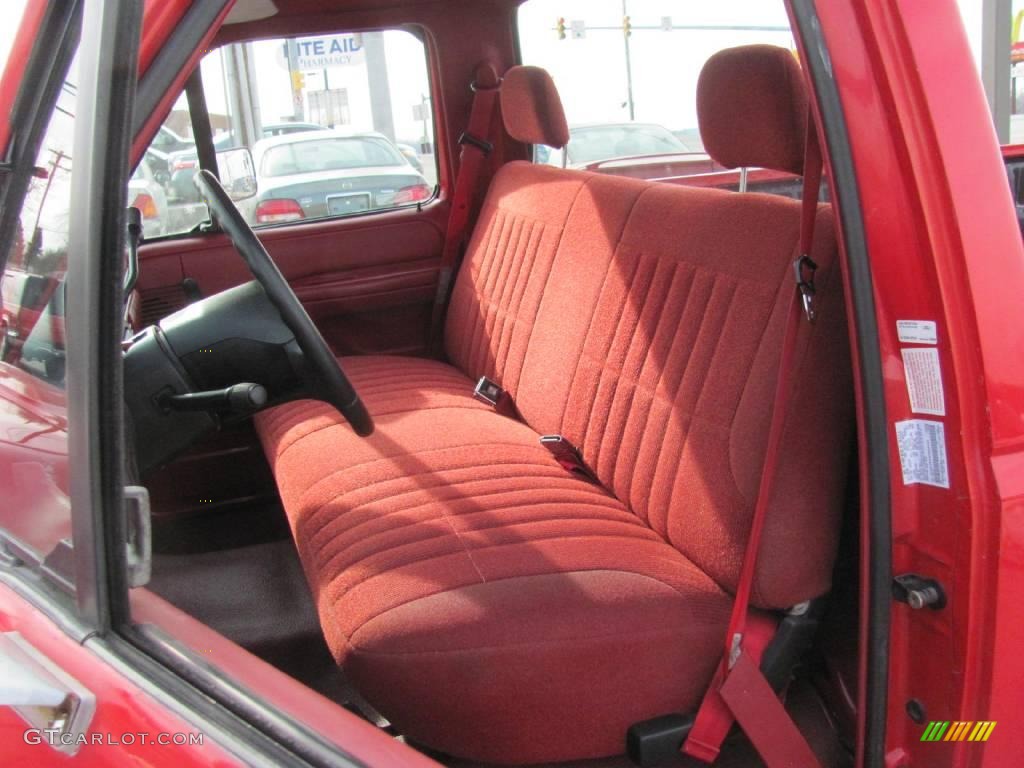 1993 F150 XL Regular Cab - Red / Red photo #8