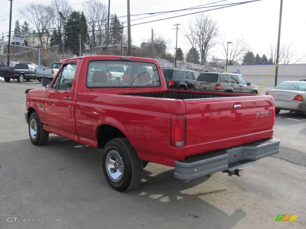 1993 F150 XL Regular Cab - Red / Red photo #11