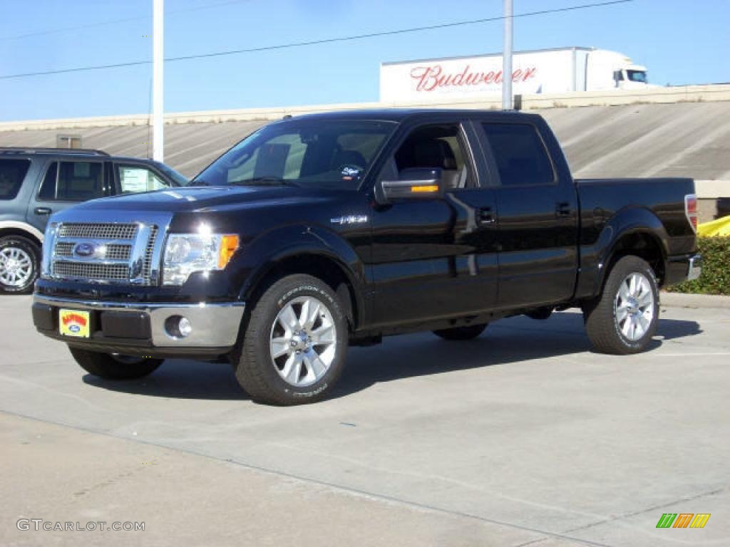 2009 F150 Lariat SuperCrew - Black / Black/Medium Stone photo #1