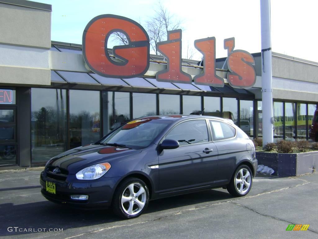 2007 Accent SE Coupe - Charcoal Gray / Black photo #1