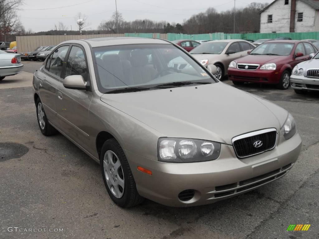 2002 Elantra GLS Sedan - Champagne Beige / Beige photo #3