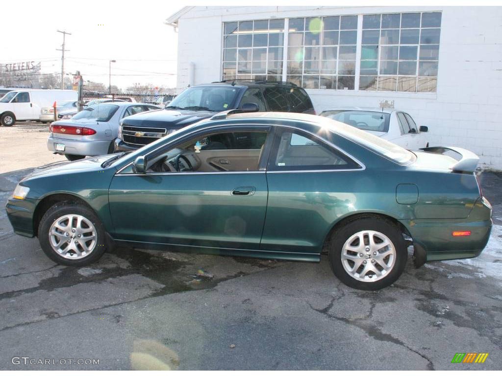 2002 Accord EX V6 Coupe - Noble Green Pearl / Ivory photo #7