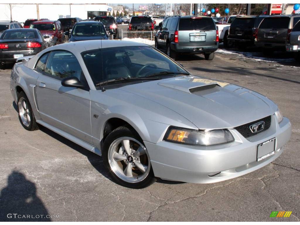2001 Mustang GT Coupe - Silver Metallic / Dark Charcoal photo #3