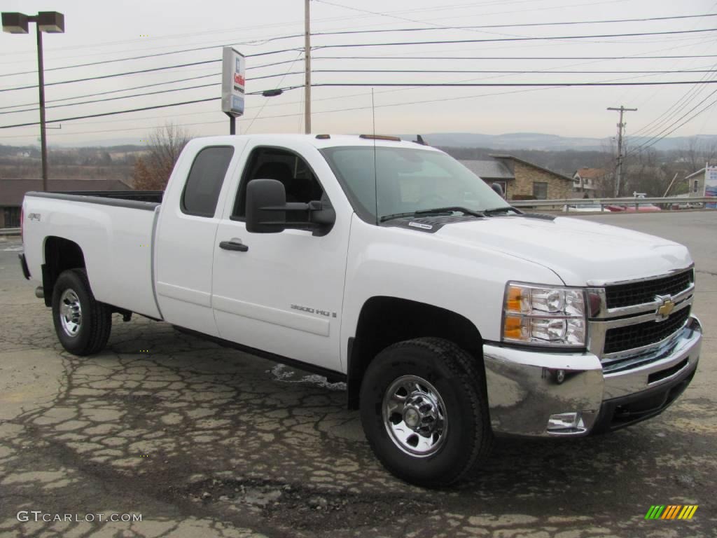 2008 Silverado 3500HD LT Extended Cab 4x4 - Summit White / Ebony photo #5