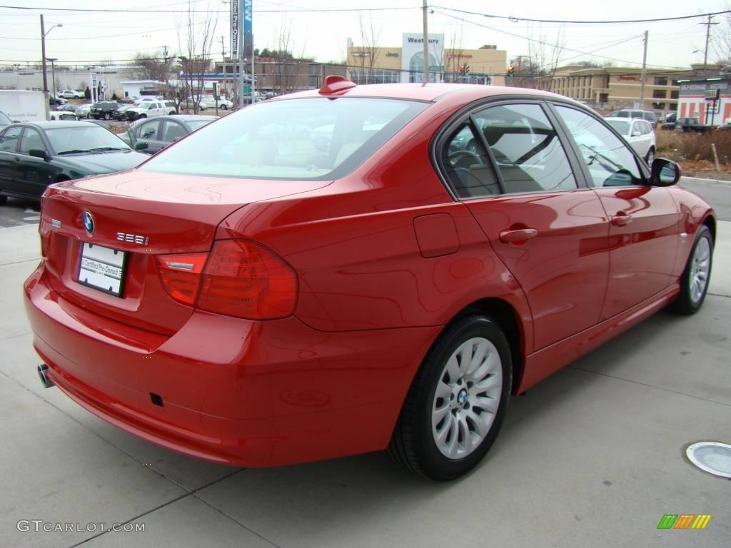 2009 3 Series 328xi Sedan - Crimson Red / Beige photo #5